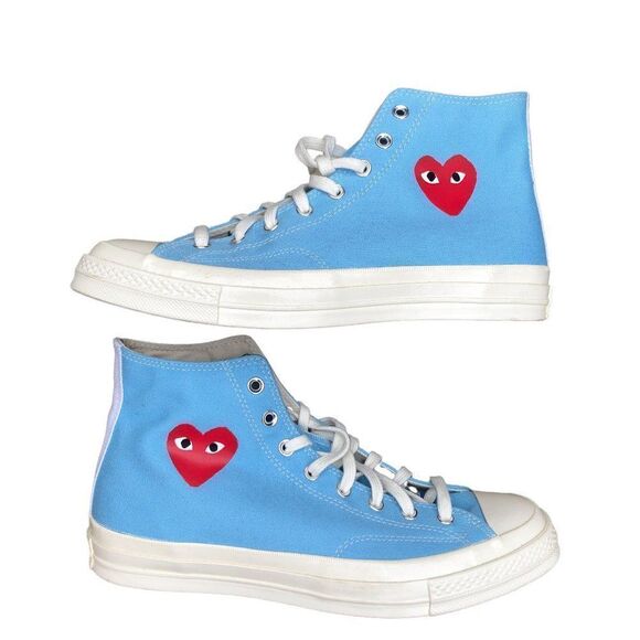 LIMITED Edition CDG Converse X Comme Des Garcons Play Bright Blue Size 11 - Picture 14 of 15